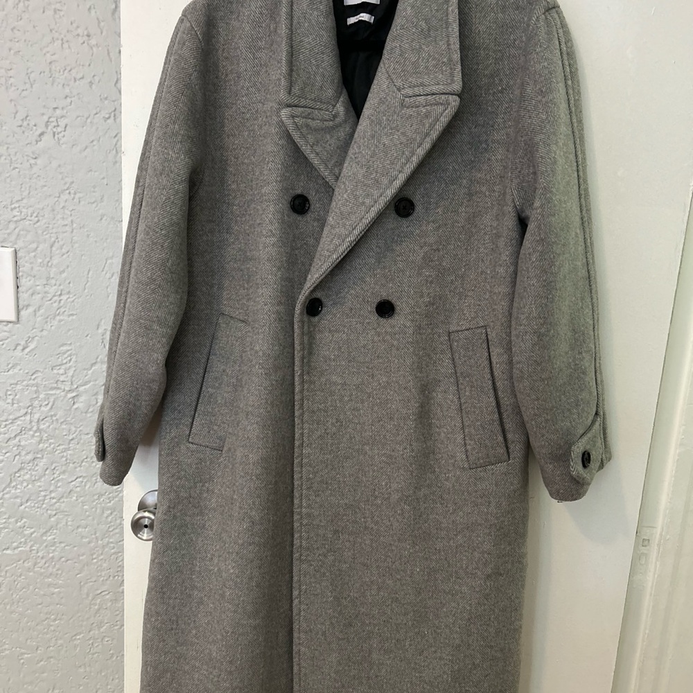 Mango Gray Trench Coat Elegant Outerwear